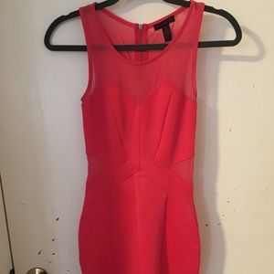 Pink Mesh Mini Cocktail Dress